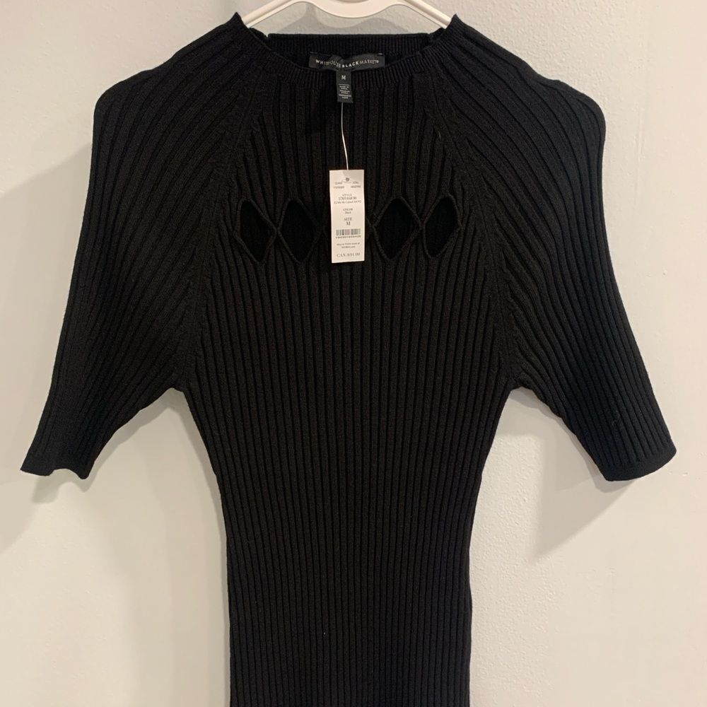 White House Black Market Black Crew Neck Sweater